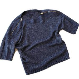 GAP Blue Short Sleeve Boat Neck Sweater S